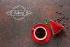 Slice Of Cake With Coffee And Mock-Up Psd