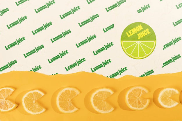 Slices Of Lemon Lined Up With Mock-Up Psd