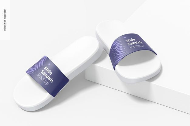 Slide Sandals Mockup, Perspective Psd
