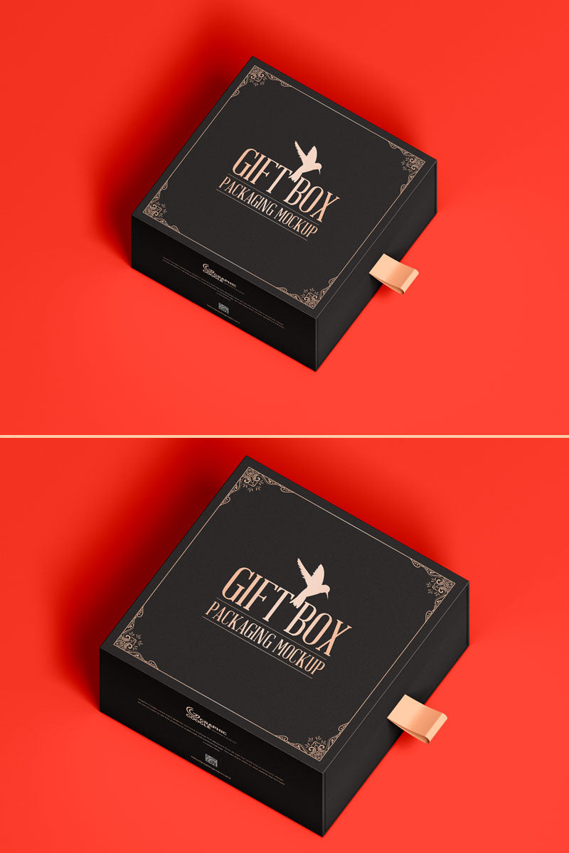 Sliding Gift Box Packaging Mockup Psd
