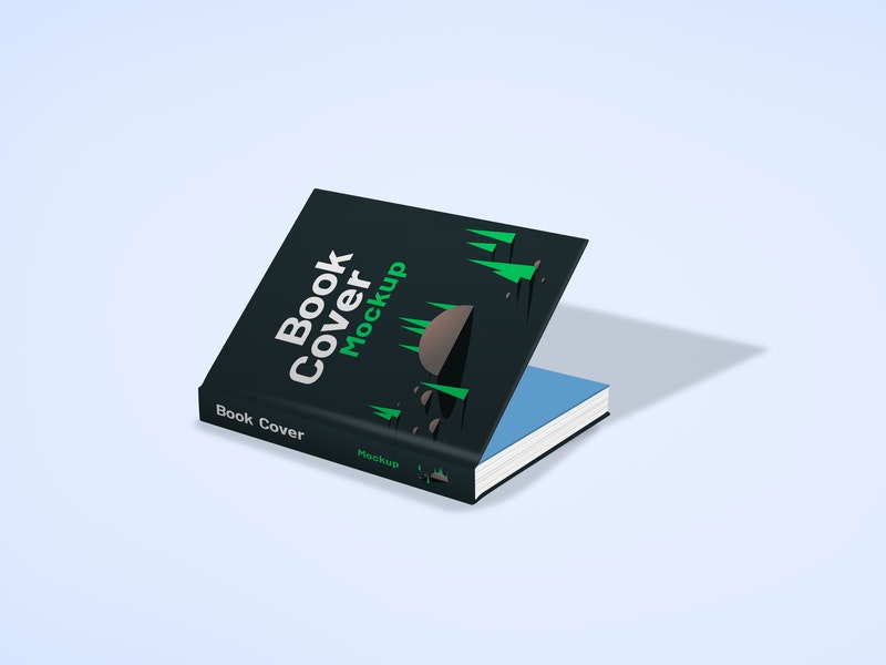 Slightly Open Book Hardcover Mockup