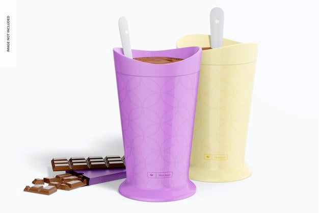 Slush & Shake Makers Mockup, Perspective Psd