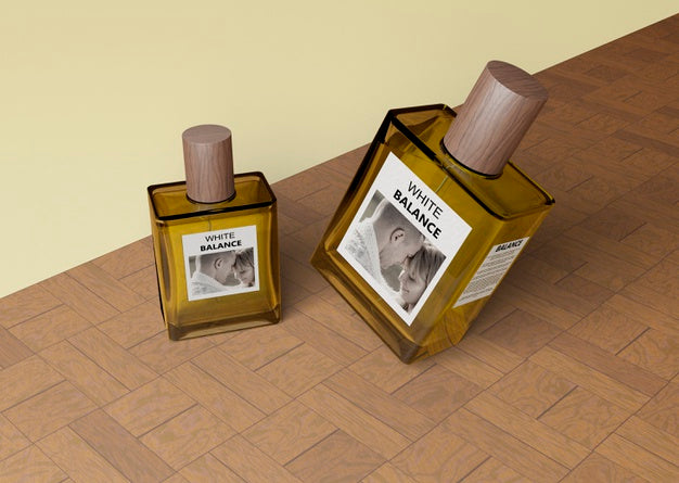 Small And Large Perfume Bottles Psd