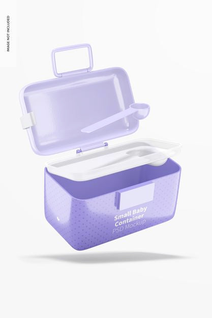 Small Baby Milk Powder Container Mockup, Falling Psd