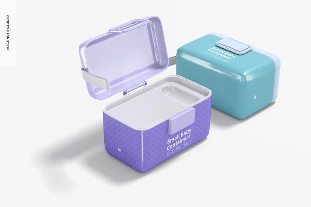 Small Baby Milk Powder Container Mockup, Left View Psd