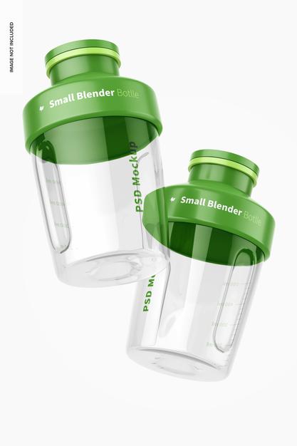 Small Blender Bottles Mockup, Floating Psd