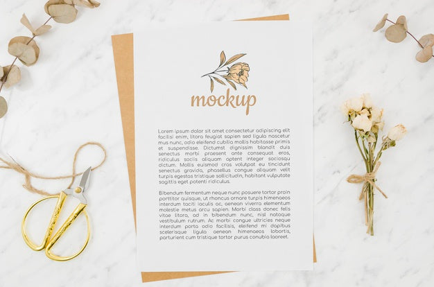 Small Bouquet Of Flowers Botanical Mock-Up Psd