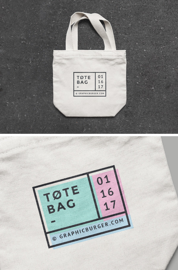 Small Canvas Tote Bag Mockup