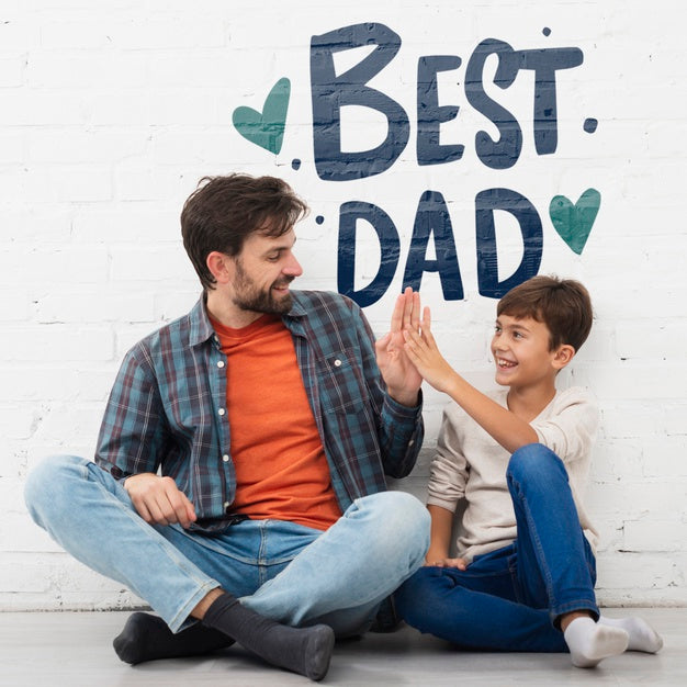 Small Child With Positive Message For Father Psd