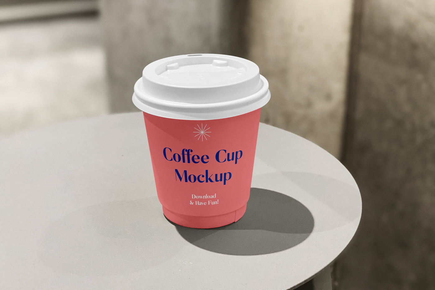 Small Coffee Cup On Table Mockup