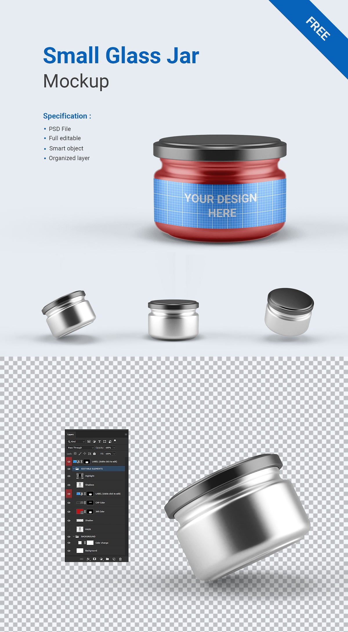 Small Glass Jar Mockup​​​​​​​​​​​​​​