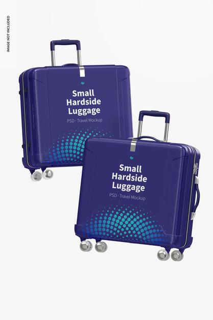 Small Hardside Luggage Mockup, Floating Psd