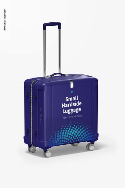 Small Hardside Luggage Mockup, Perspective Psd