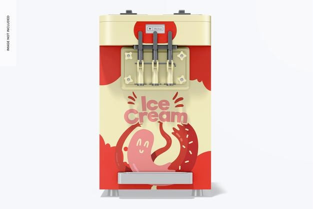 Small Ice Cream Machine Mockup, Front View Psd