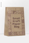 Small Kraft Paper Bag Mockup, Perspective Psd