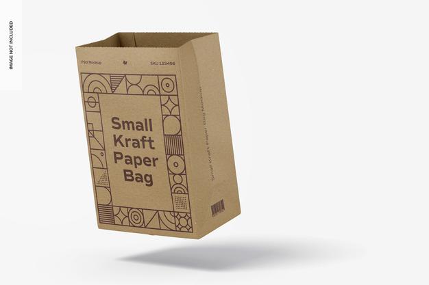 Small Kraft Paper Bags Mockup Psd