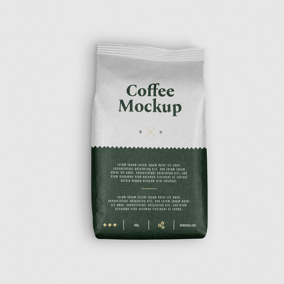 Small Paper Coffee Bag Mockup