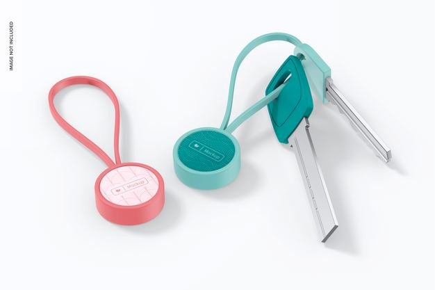 Small Silicone Keychains Mockup Psd