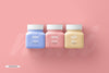 Small Square Pill Supplement Bottle Mockup Psd