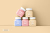 Small Square Pill Supplement Bottle Mockup Psd