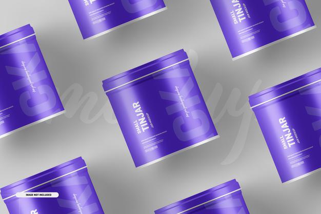 Small Tin Jar Packaging Mockup Psd
