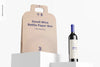 Small Wine Bottle Paper Box Mockup, Low Angle View Psd