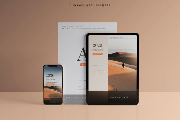 Smart Phone And Tablet With Business Cards Mockups Psd