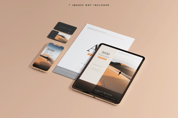 Smart Phone And Tablet With Business Cards Mockups Psd