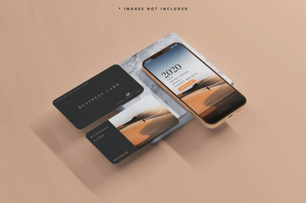 Smart Phone And Tablet With Business Cards Mockups Psd