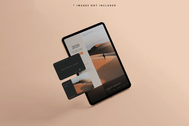 Smart Phone And Tablet With Business Cards Mockups Psd
