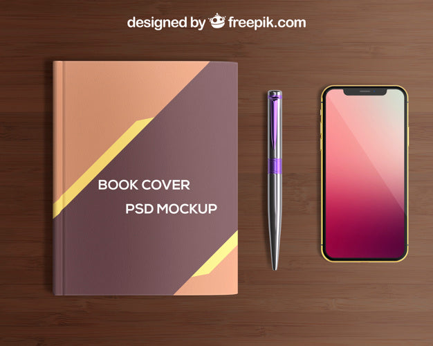 Smartphone and Book Cover Mockup 2