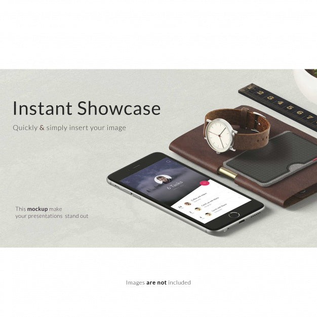 Smartphone And Clock Mock Up Psd