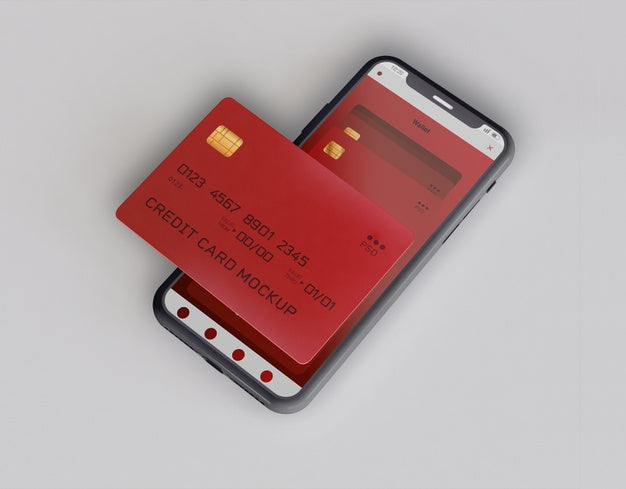Smartphone And Credit Card Mockup Psd