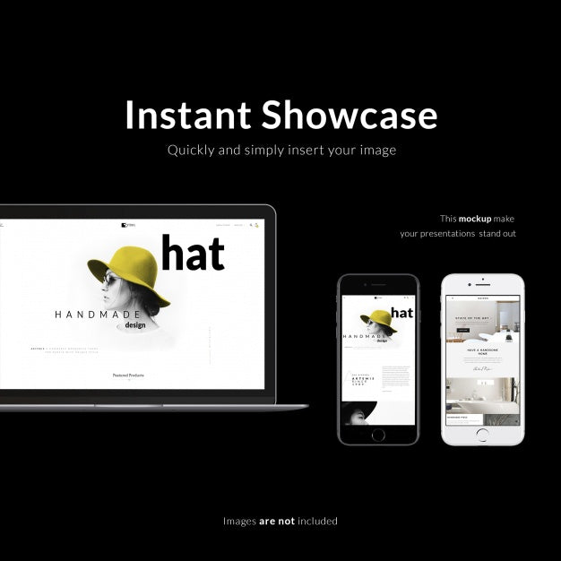 Smartphone And Laptop On Black Background Mock Up Psd