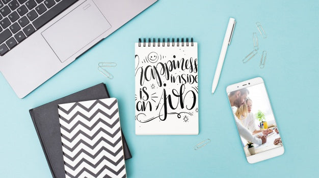 Smartphone And Notepad Mockup Psd