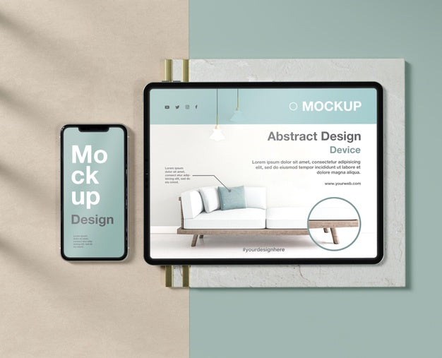 Smartphone And Tablet Mock-Up Composition Psd