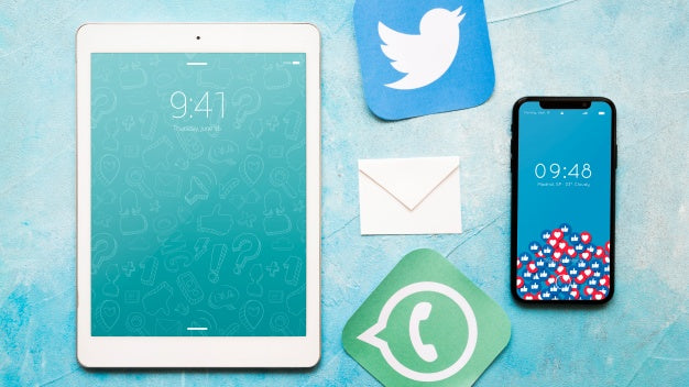 Smartphone And Tablet Mockup With Email Concept Psd