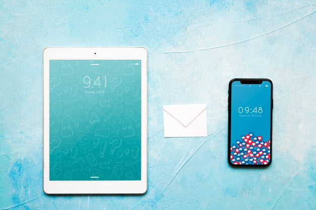 Smartphone And Tablet Mockup With Email Concept Psd