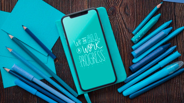 Smartphone And Tools For Art Work Psd