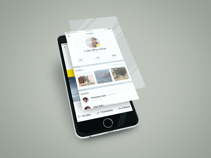 Smartphone App Multilayer Screen Mockup