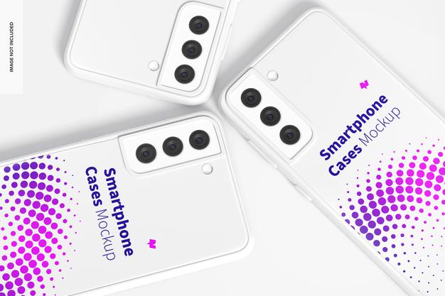 Smartphone Cases Mockup, Close Up Psd