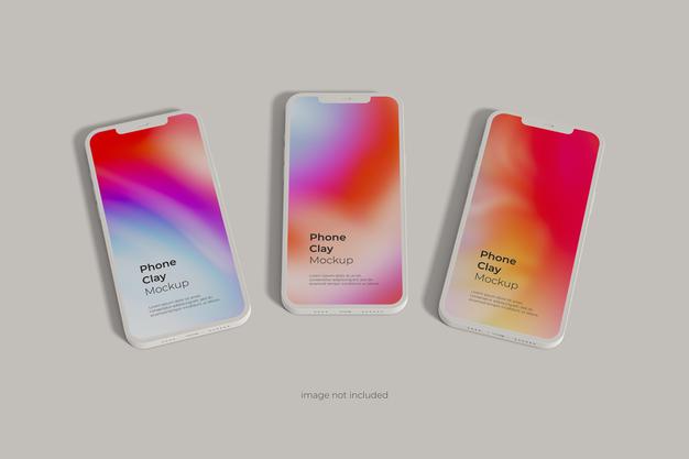 Smartphone Clay Mockup Psd