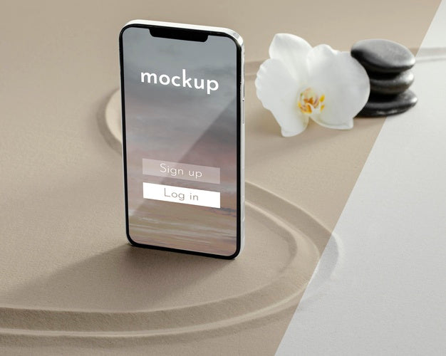 Smartphone Display Mock-Up In Sand Psd