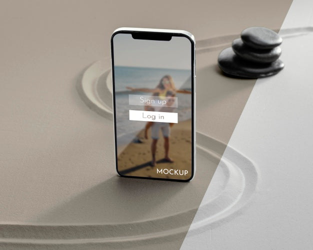 Smartphone Display Mock-Up In Sand Psd