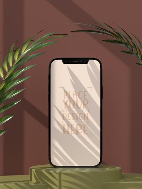 Smartphone Frameless Blank Screen Mockup Psd