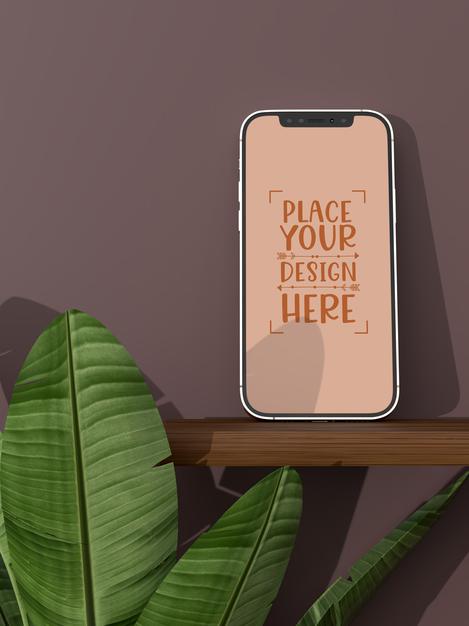 Smartphone Frameless Blank Screen Mockup Psd