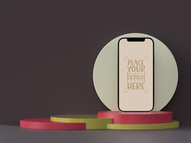 Smartphone Frameless Blank Screen Mockup Psd