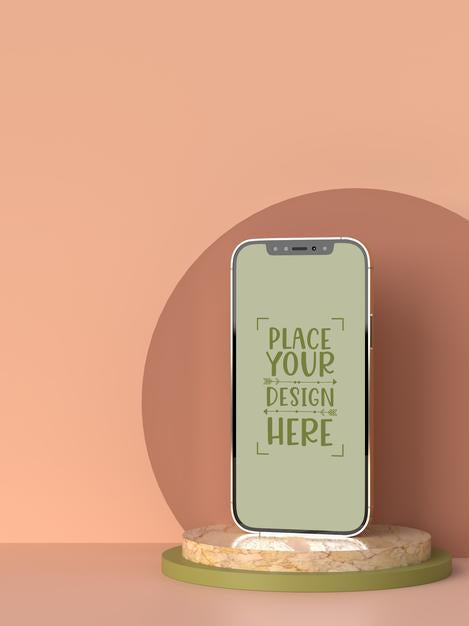 Smartphone Frameless Blank Screen Mockup Psd