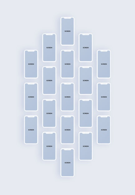 Smartphone Grid Mockup Psd