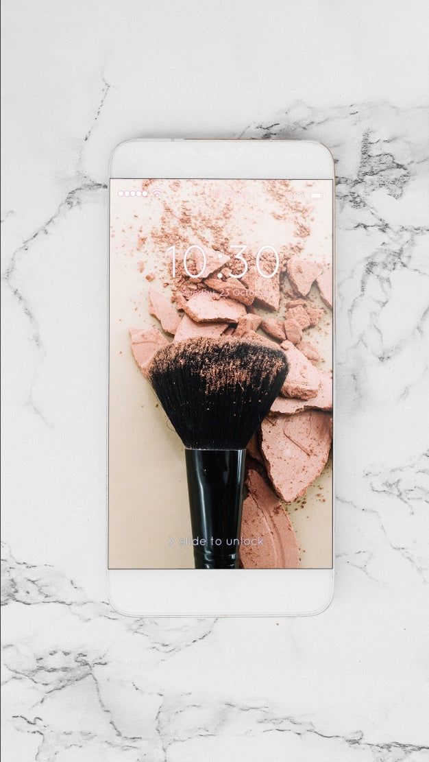 Smartphone Mockup On Marble Texture Psd